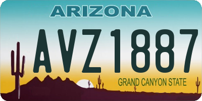 AZ license plate AVZ1887