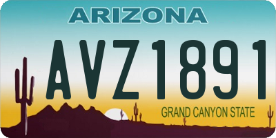 AZ license plate AVZ1891