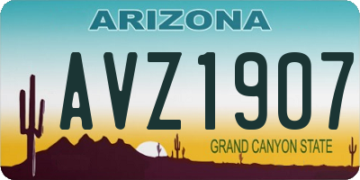 AZ license plate AVZ1907