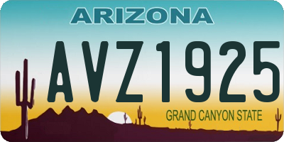 AZ license plate AVZ1925