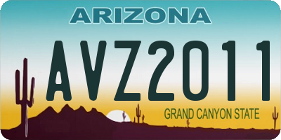 AZ license plate AVZ2011
