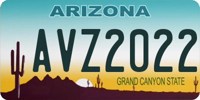 AZ license plate AVZ2022