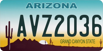 AZ license plate AVZ2036