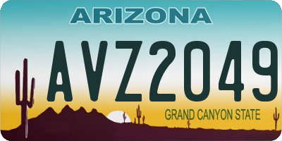 AZ license plate AVZ2049