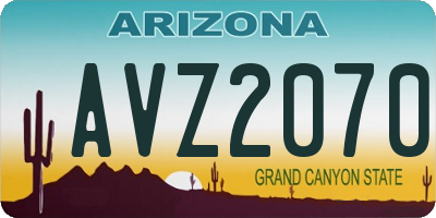 AZ license plate AVZ2070
