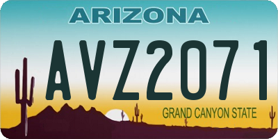 AZ license plate AVZ2071