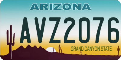 AZ license plate AVZ2076