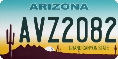 AZ license plate AVZ2082