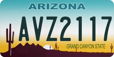 AZ license plate AVZ2117