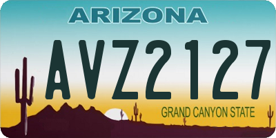 AZ license plate AVZ2127