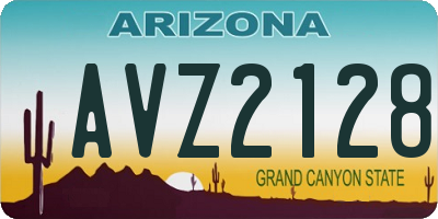 AZ license plate AVZ2128