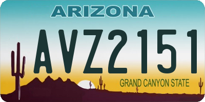 AZ license plate AVZ2151