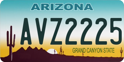AZ license plate AVZ2225