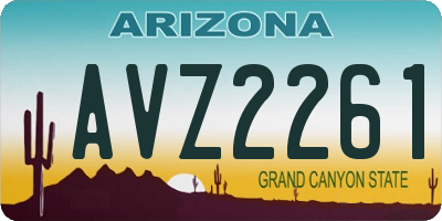 AZ license plate AVZ2261