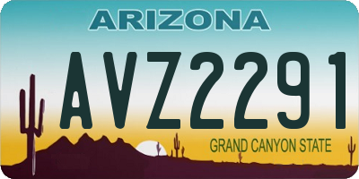 AZ license plate AVZ2291
