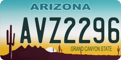 AZ license plate AVZ2296