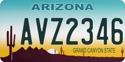AZ license plate AVZ2346