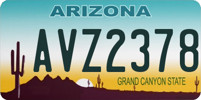AZ license plate AVZ2378