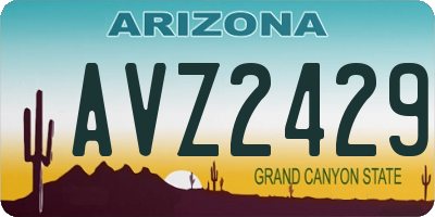 AZ license plate AVZ2429