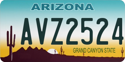 AZ license plate AVZ2524