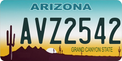 AZ license plate AVZ2542