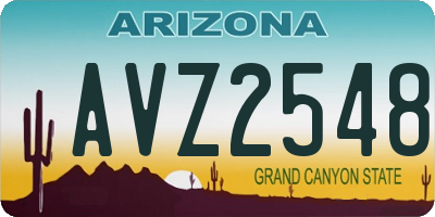 AZ license plate AVZ2548