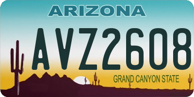 AZ license plate AVZ2608