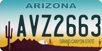 AZ license plate AVZ2663