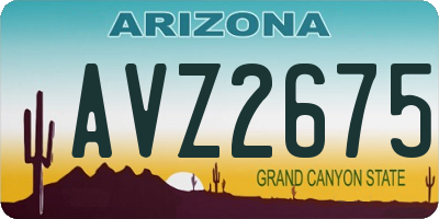 AZ license plate AVZ2675