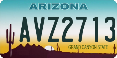 AZ license plate AVZ2713