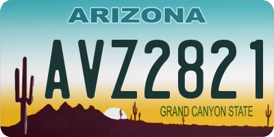 AZ license plate AVZ2821