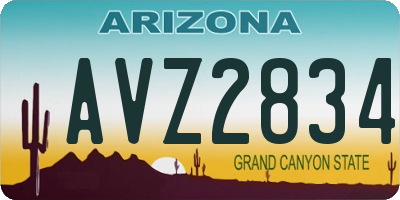 AZ license plate AVZ2834