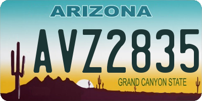 AZ license plate AVZ2835