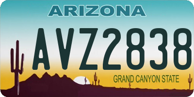 AZ license plate AVZ2838