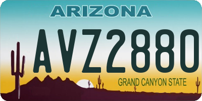 AZ license plate AVZ2880