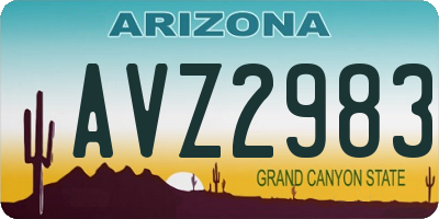 AZ license plate AVZ2983