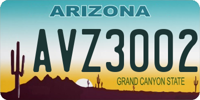 AZ license plate AVZ3002