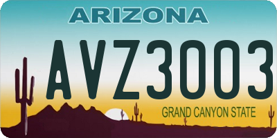 AZ license plate AVZ3003