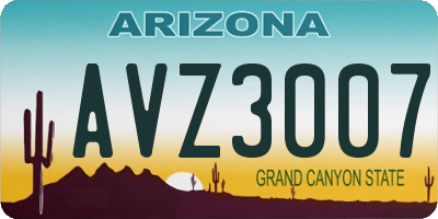 AZ license plate AVZ3007