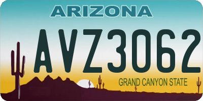 AZ license plate AVZ3062