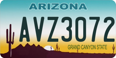 AZ license plate AVZ3072