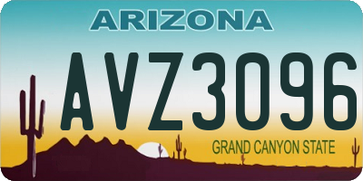 AZ license plate AVZ3096
