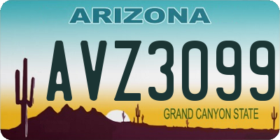 AZ license plate AVZ3099