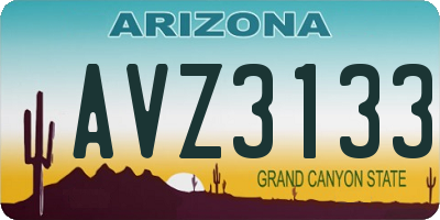 AZ license plate AVZ3133