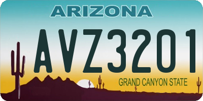 AZ license plate AVZ3201