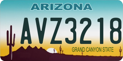 AZ license plate AVZ3218