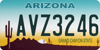 AZ license plate AVZ3246