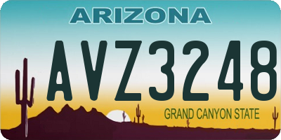 AZ license plate AVZ3248