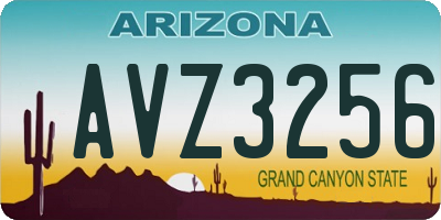 AZ license plate AVZ3256