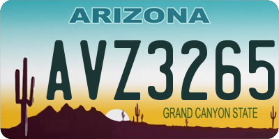 AZ license plate AVZ3265